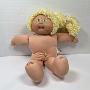 Vintage Cabbage Patch Doll Blonde Hair side Ponytail 1978 Xander 1986 st…